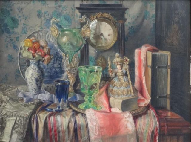REINHART Lea. Oil on Panel. Still