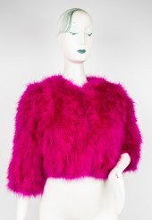 REISS PINK TURKEY FEATHER COAT