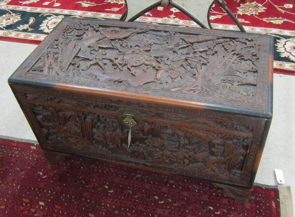 RELIEF-CARVED CAMPHOR CHEST,