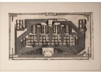 Relief print of a circuit board,