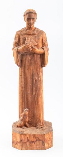 RELIGIOUS CARVED WOOD ST. FRANCIS