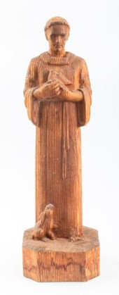 RELIGIOUS CARVED WOOD ST. FRAN