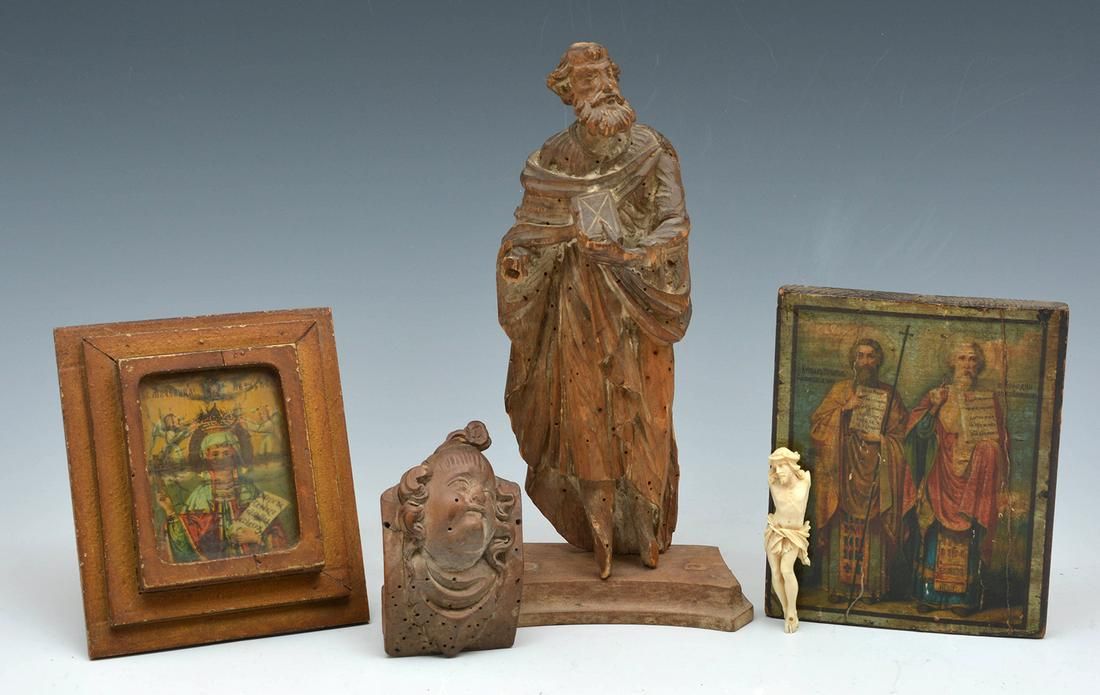 RELIGIOUS CARVINGS AND ICON