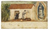 RELIGIOUS EX-VOTO PAINTING VIR