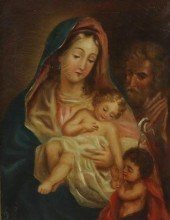 RELIGIOUS PAINTING HOLY FAMILY