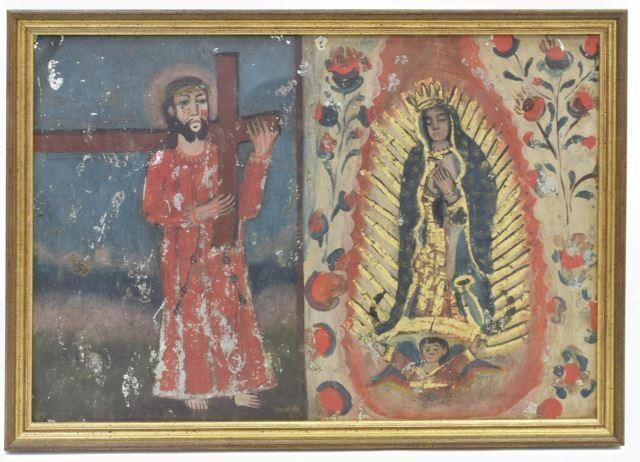 RELIGIOUS RETABLO CHRIST & OUR LADY