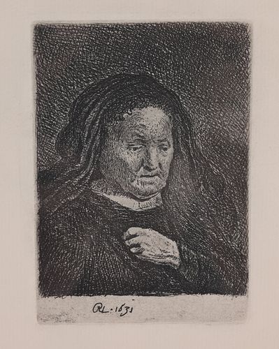 REMBRANDT ETCHING "ARTIST'S