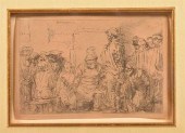 REMBRANDT ETCHING, CHRIST SEAT