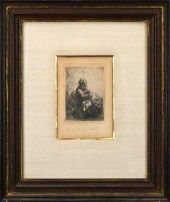 REMBRANDT ETCHING, ST. JEROME