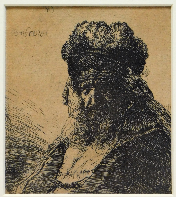 REMBRANDT OLD MAN IN A FUR COAT