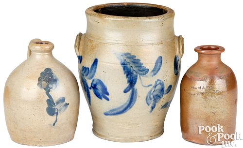 REMMEY STONEWARE CROCK, 19TH