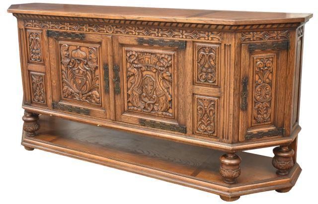 RENAISSANCE REVIVAL CARVED OAK