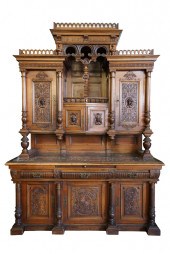 RENAISSANCE REVIVAL CARVED OAK