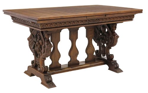 RENAISSANCE REVIVAL CARVED OAK
