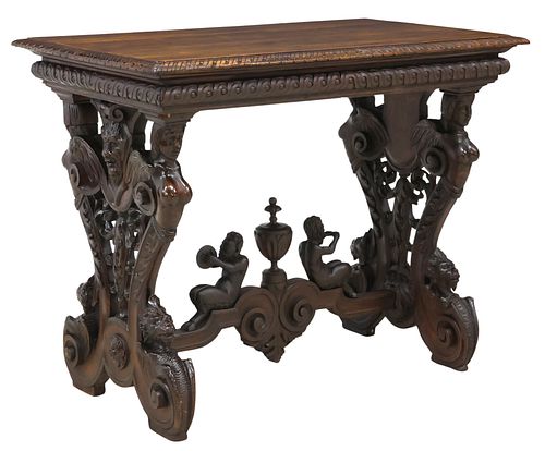 RENAISSANCE REVIVAL CARVED WALNUT