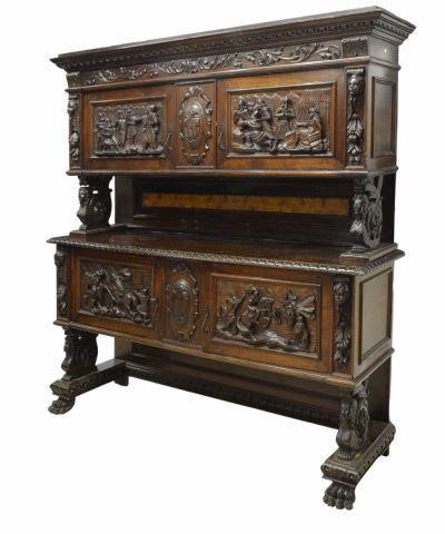 RENAISSANCE REVIVAL CARVED WALNUT