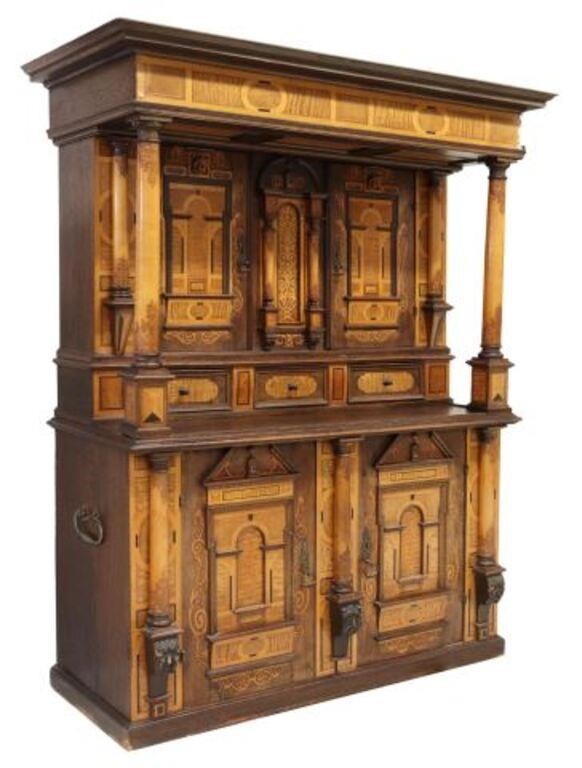 RENAISSANCE REVIVAL INLAID CARVED