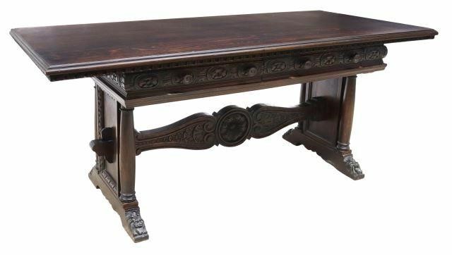 RENAISSANCE REVIVAL LIBRARY TABLE