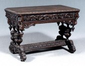 Renaissance Revival oak librar