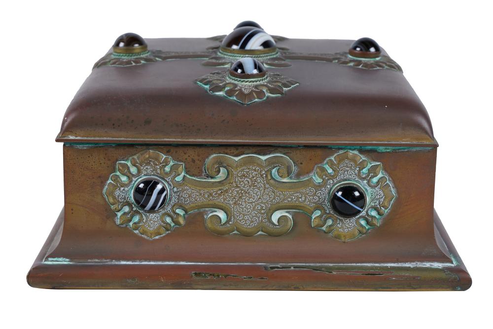 RENAISSANCE STYLE BRASS & AGATE