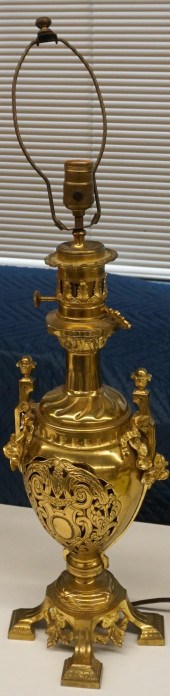 RENAISSANCE STYLE BRASS URN TA