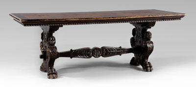 Renaissance style carved library