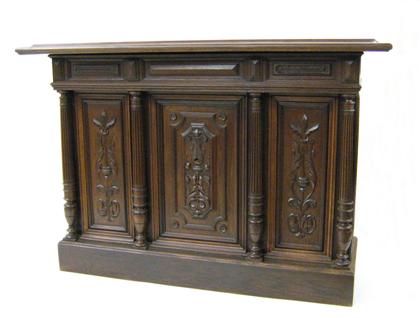 Renaissance style carved walnut bar