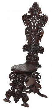 RENAISSANCE STYLE CARVED WALNU