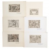 RENE BOYVIN. NINE ENGRAVINGS F
