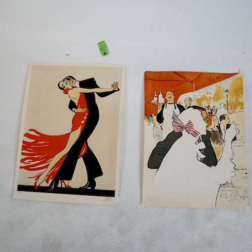 RENE GRUAU: TWO LITHOGRAPHS,