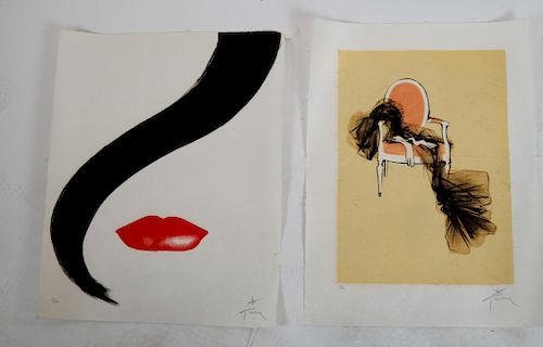 RENE GRUAU: TWO LITHOGRAPHS,