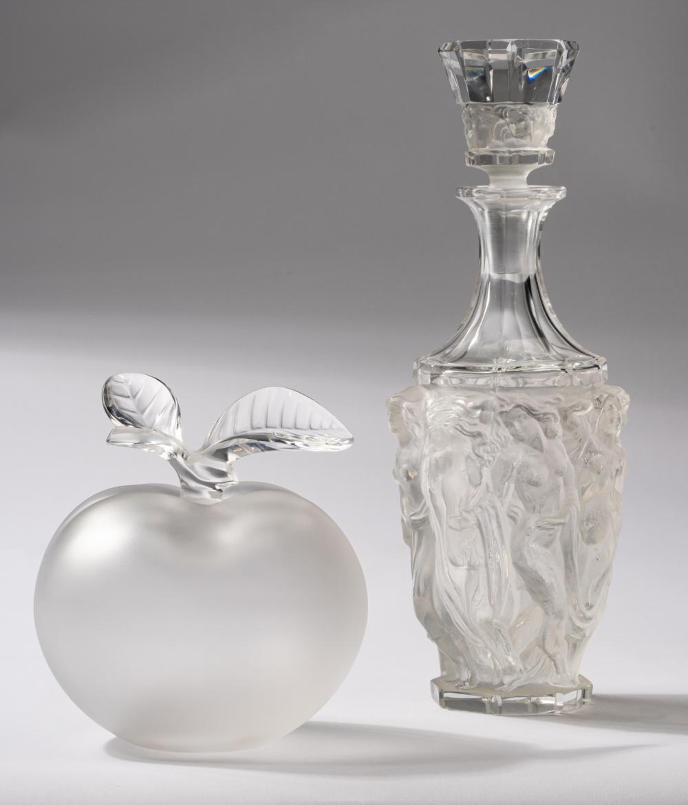 RENE LALIQUE DECANTER AND A