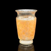 RENE LALIQUE GLASS VASE, DEAUV
