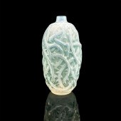 RENE LALIQUE GLASS VASE, RONCE