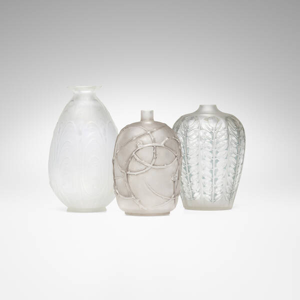 René Lalique. Vases, set of two. c.