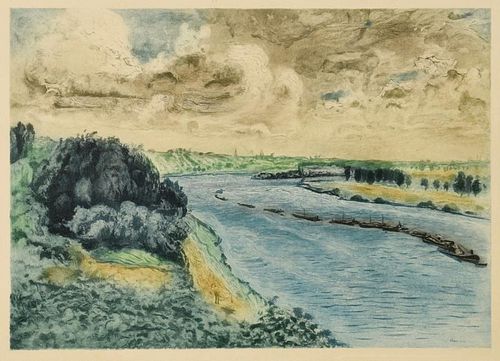 RENOIR ETCHING, CHALANDS SUR LA