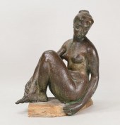 RENZO BARALDI BRONZE SEATED NU