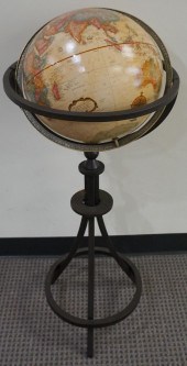 REPLOGLE GLOBE ON METAL STAND,