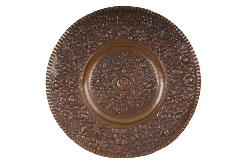 REPOUSSE COPPER FLORAL CHARGER29