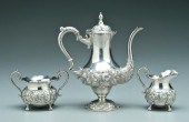 Repoussé sterling coffee servi