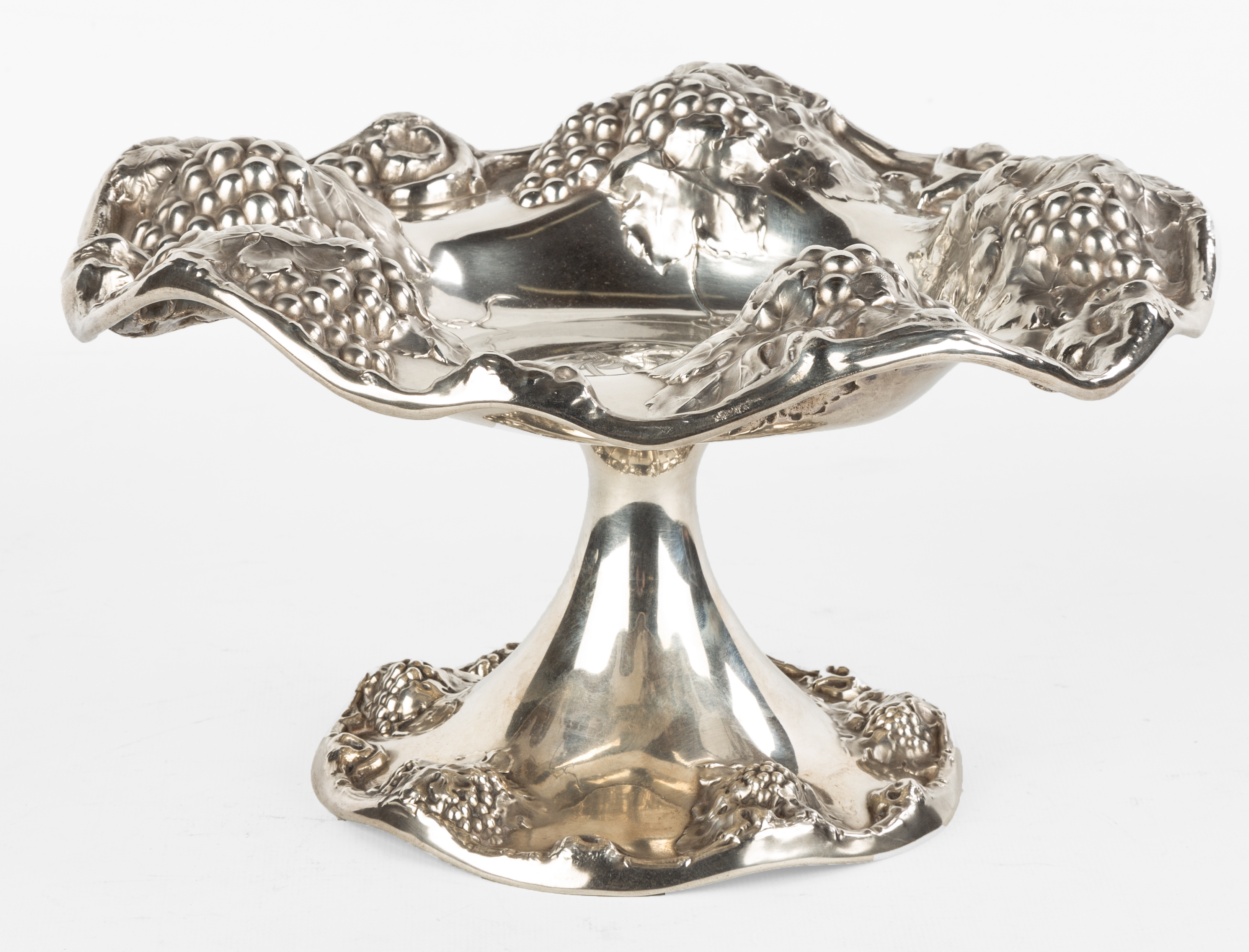 REPOUSSé STERLING SILVER COMPOTE
