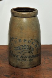 REPPERT STONEWARE CROCK. With