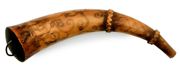 Reproduction Engraved Powder Horn