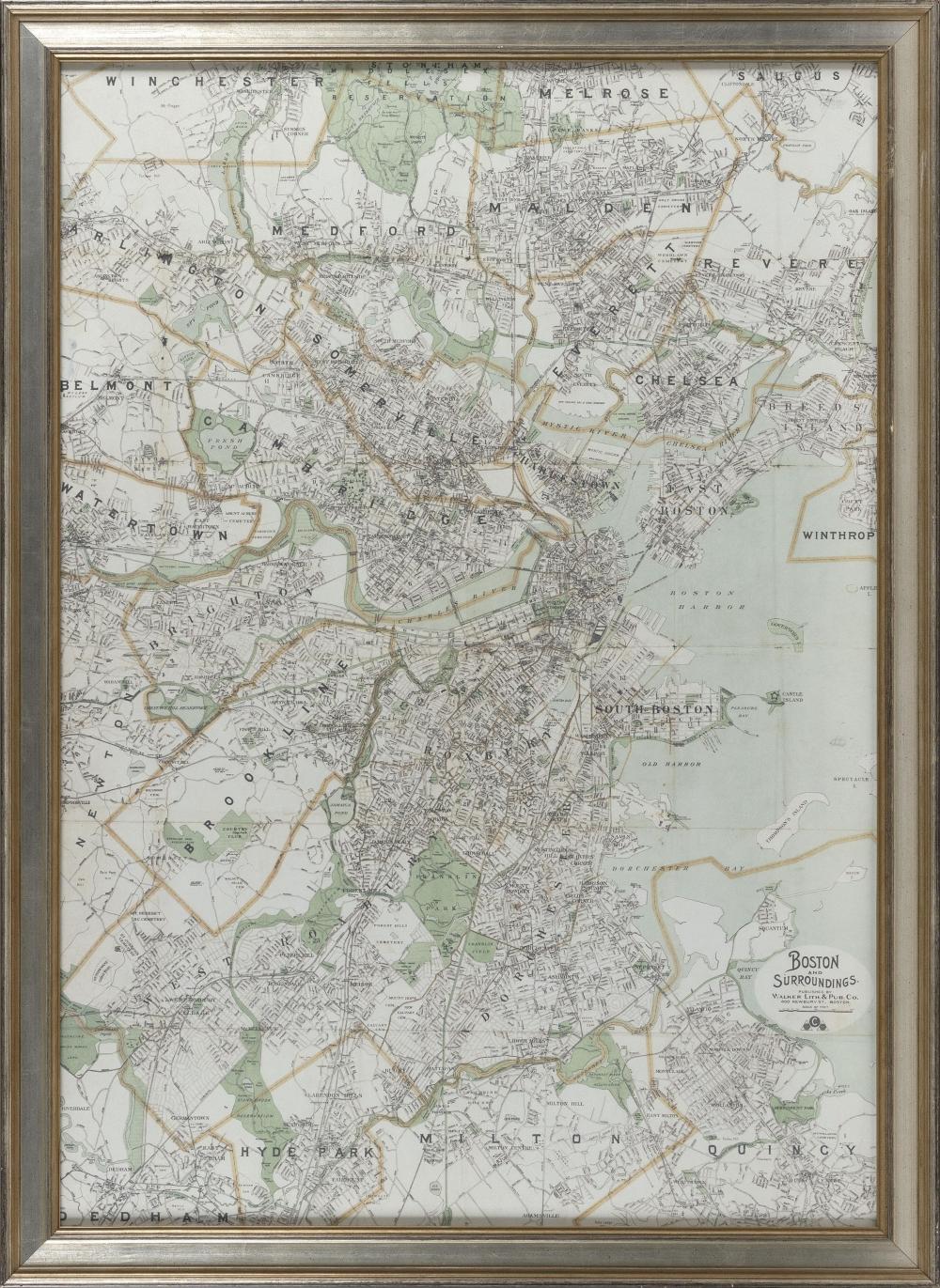 REPRODUCTION MAP "BOSTON AND