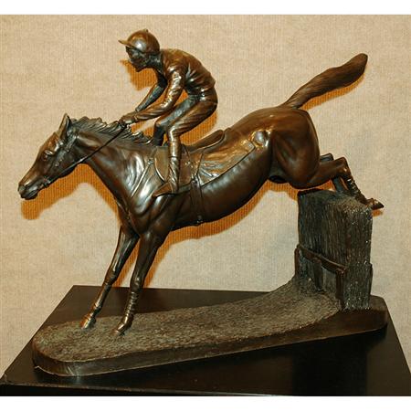 Resin Figure of a Horse and Rider