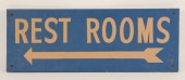 Restroom/Rest Room wooden sign