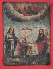 RETABLO SPANISH COLONIAL 19C P