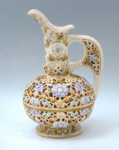 RETICULATED ZSOLNAY PITCHER: T