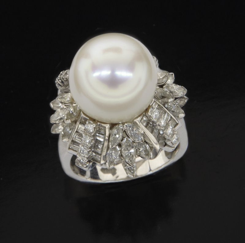 Retro 18K gold diamond and South