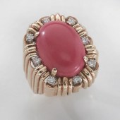 Retro 18K gold diamond and blo